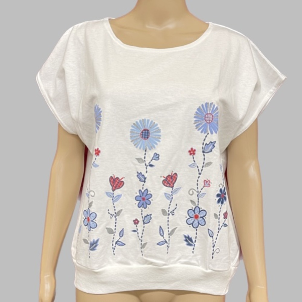 Vintage 90’s Blair blue and floral Box top size Large